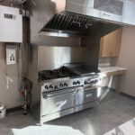 Commercial kitchen range and hood install