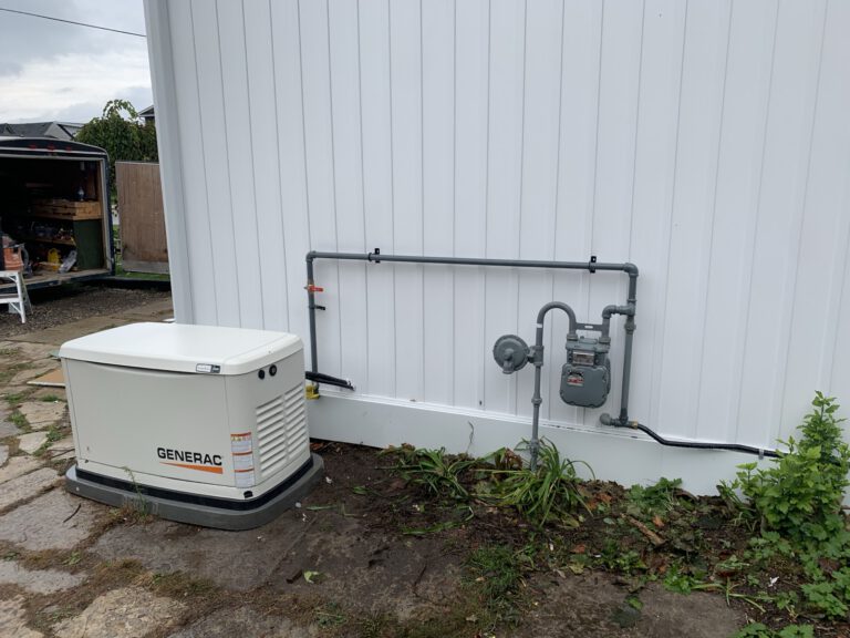Generac standby generator with gas line hookup