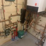 Hydronic manifold and Viessmann boiler mechanical room