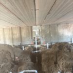 Radiant floor heating system with supply pipes and connections