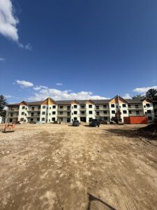 Apartment building exterior under construction