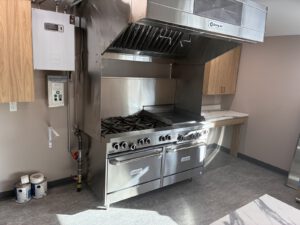 Commercial kitchen range and hood install