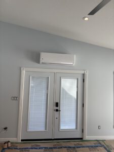 ERV air registers and ventilation components installed in ceiling